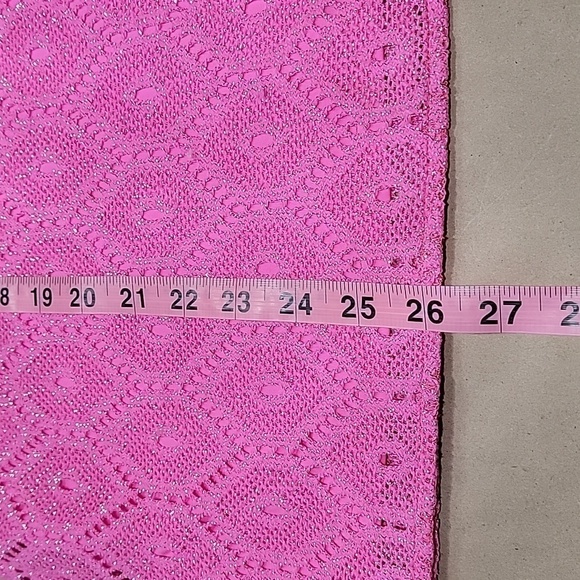 Lilly Pulitzer Size S Barbie Pink w/ Gold Metallic Threading Lace Mini Dress - Picture 9 of 13